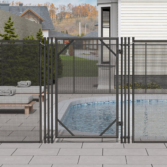 NLGTR01 - Durable 4x2.5 FT Aluminum Pool Fence Gate with Safety Latch