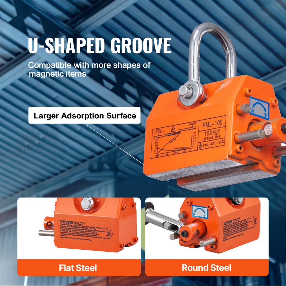 PML-100 - 220 lbs VEVOR Magnetic Lifter with Powerful Neodymium Grip