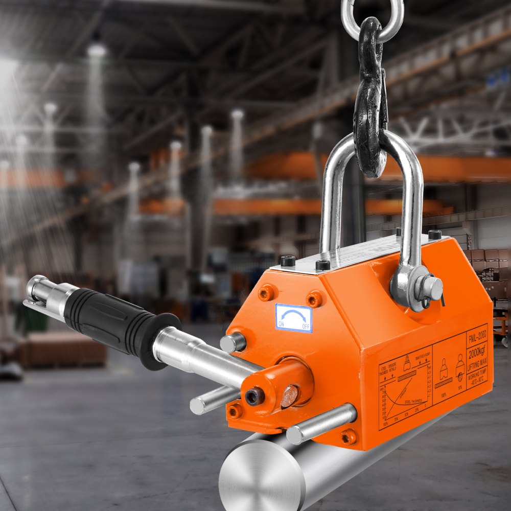 PML-2000 - 4400lbs Magnetic Lifter with Safety Handle & Chrome Hook