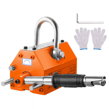 PML-2000 - 4400lbs Magnetic Lifter with Safety Handle & Chrome Hook