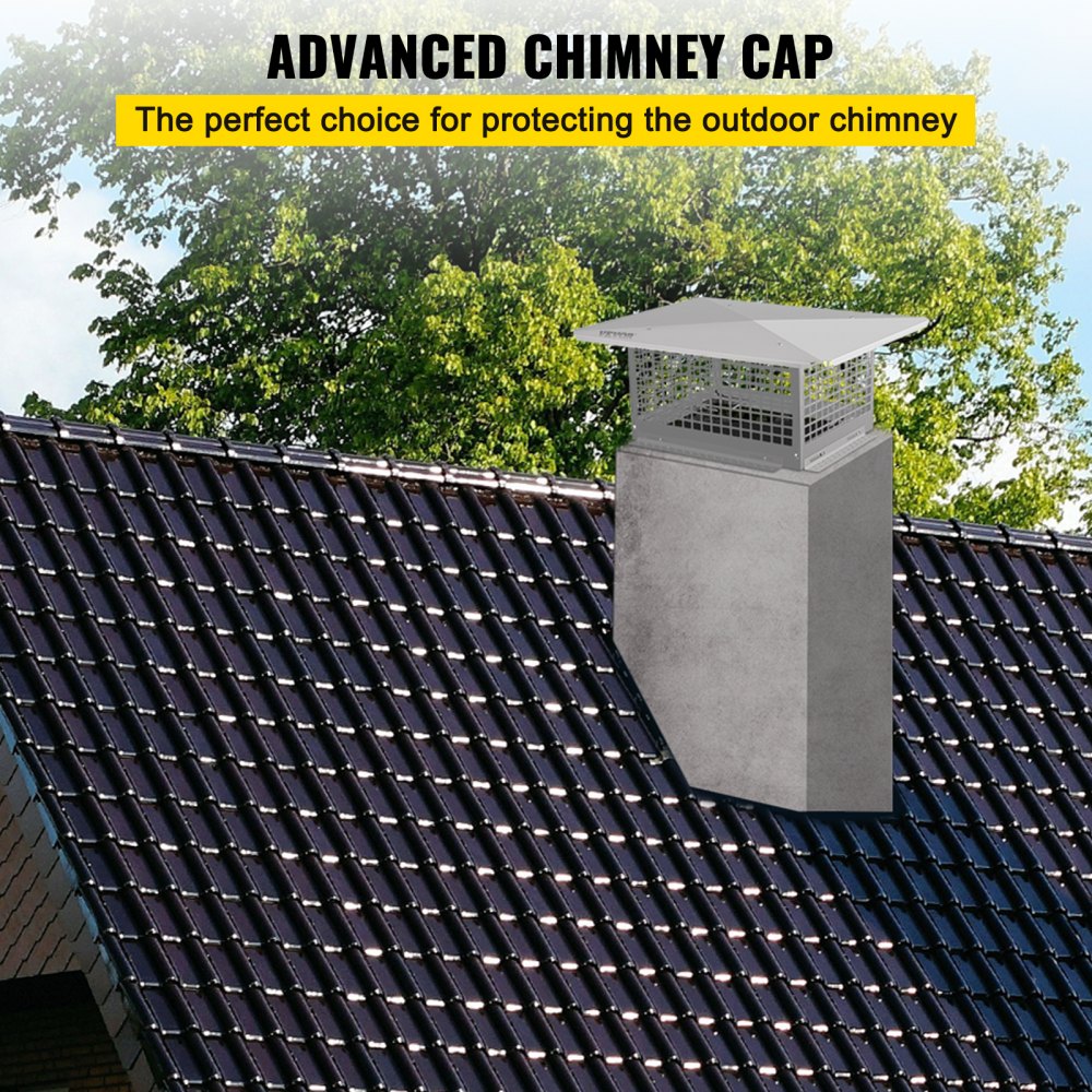 VV-YCZ-1313 - Durable 13" x 13" Stainless Steel Chimney Cap with Adjustable Fit