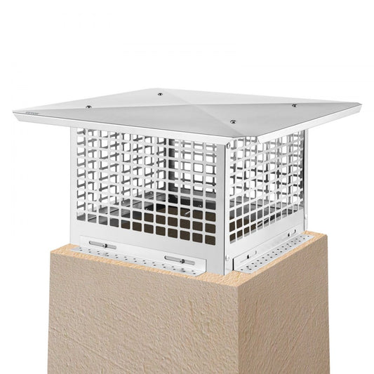 VV-YCZ-1313 - Durable 13" x 13" Stainless Steel Chimney Cap with Adjustable Fit