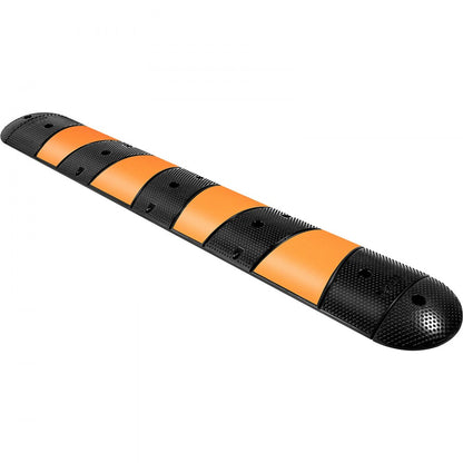 VV-GXB-JSD 72YC 1PCS+2DG - Durable 72" Rubber Speed Bump with Reflective Accents