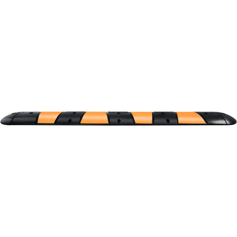 VV-GXB-JSD 72YC 1PCS+2DG - Durable 72" Rubber Speed Bump with Reflective Accents