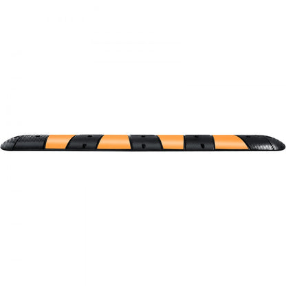 VV-GXB-JSD 72YC 1PCS+2DG - Durable 72" Rubber Speed Bump with Reflective Accents