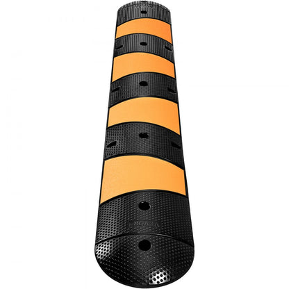 VV-GXB-JSD 72YC 1PCS+2DG - Durable 72" Rubber Speed Bump with Reflective Accents