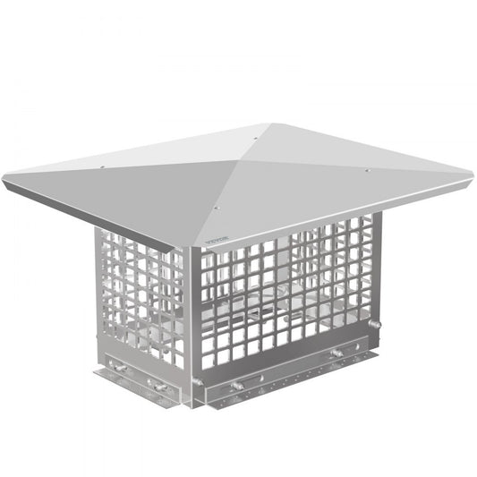 VV-YCZ-813 - 8" x 13" Stainless Steel Chimney Cap with Adjustable Spark Arrestor