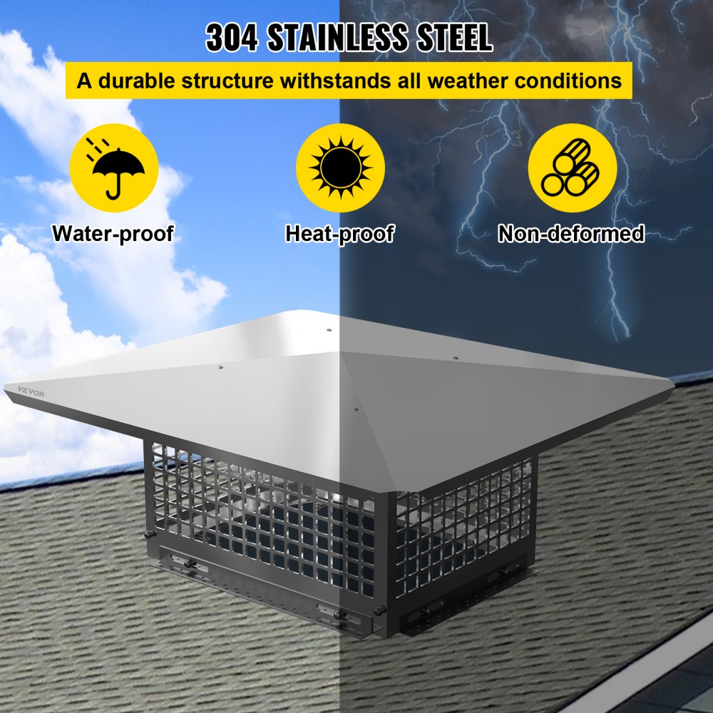 VV-YCZ-817 - 8" x 17" Stainless Steel Adjustable Chimney Cap