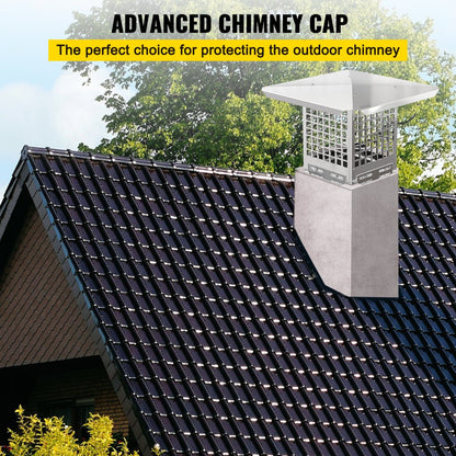 VV-YCZ-88 - 8" x 8" Adjustable Stainless Steel Chimney Cap for Outdoor Protection