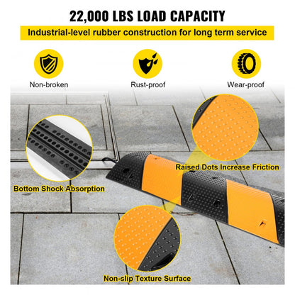 VV-GXB-JSD 40YC 2PCS - 40.2" Rubber Speed Bump for Traffic Control
