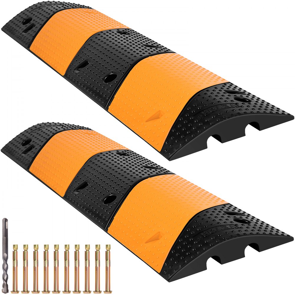 VV-GXB-JSD 40YC 2PCS - 40.2" Rubber Speed Bump for Traffic Control