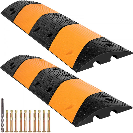 VV-GXB-JSD 40YC 2PCS - 40.2" Rubber Speed Bump for Traffic Control