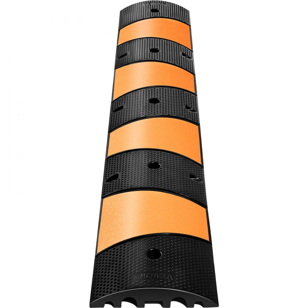 VV-GXB-JSD 72YC 2PCS - Durable 72.8" Rubber Speed Bump with Reflective Elements