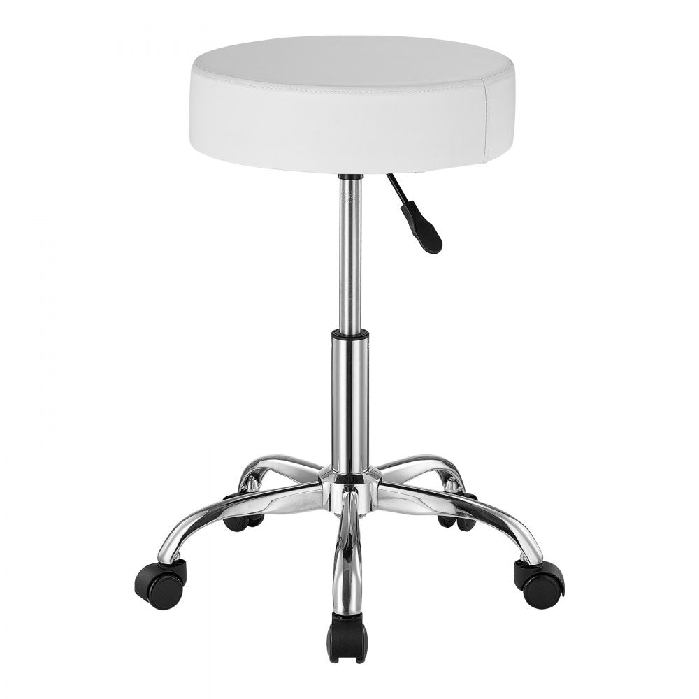 MST001-W - 15.7" Round Rolling Stool, 3.9" Cushion, 450 lbs Capacity