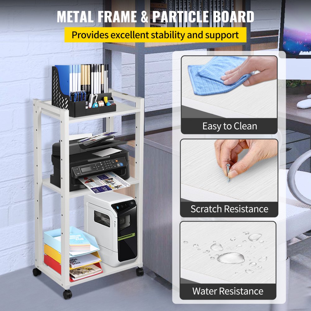 DYJZJ-005 - Adjustable 3-Tier Printer Stand with Lockable Wheels
