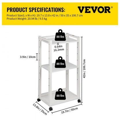 DYJZJ-005 - Adjustable 3-Tier Printer Stand with Lockable Wheels