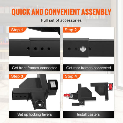 GZB88094 - Heavy-Duty Mobile Base for Woodworking Equipment, 1500 lb Capacity