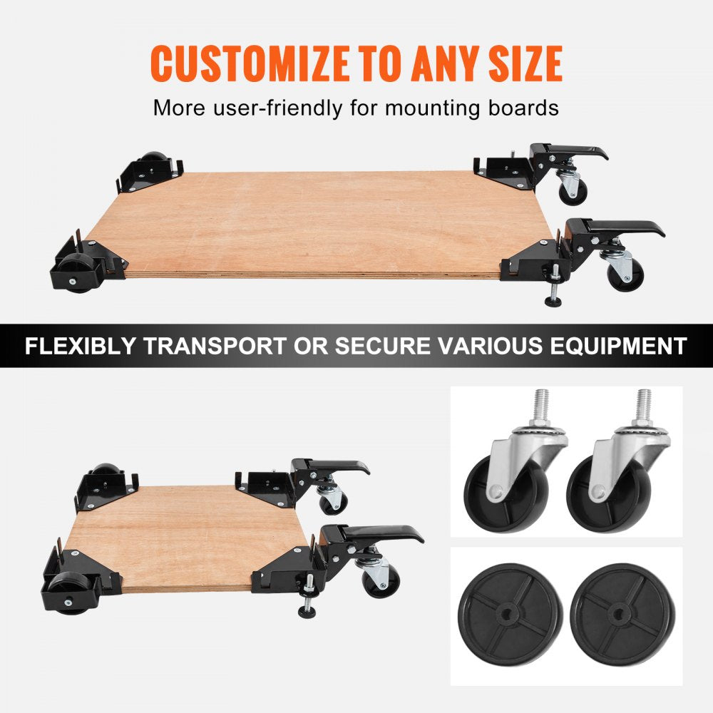 GZB88096 - Heavy-Duty Adjustable Mobile Base for Woodworking Tools, 400 lbs Capacity