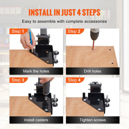 GZB88096 - Heavy-Duty Adjustable Mobile Base for Woodworking Tools, 400 lbs Capacity