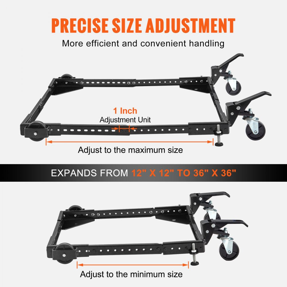 GZB88092 - Adjustable Mobile Base, 500 lbs Capacity, 12"x12" to 36"x36"