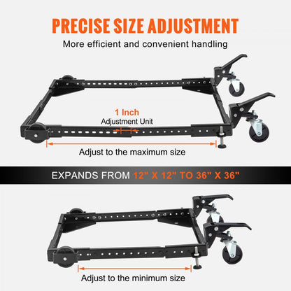 GZB88092 - Adjustable Mobile Base, 500 lbs Capacity, 12"x12" to 36"x36"