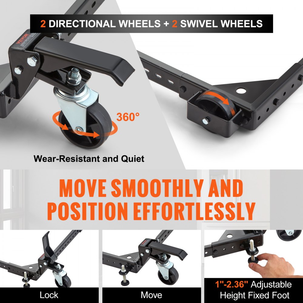 GZB88093 - Adjustable Mobile Base, 700 lbs Capacity, 15"x15" to 36"x36"