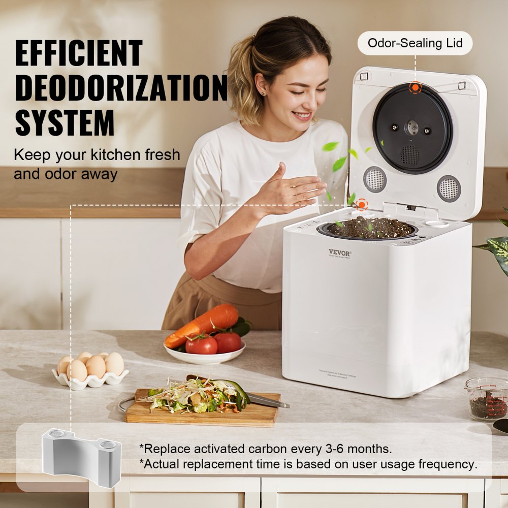 HQD-520 - 5L Electric Countertop Composter with Smart Controls and Safety Lock