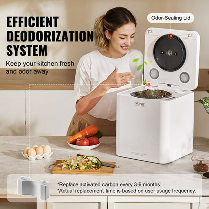 HQD-520 - 5L Electric Countertop Composter with Smart Controls and Safety Lock
