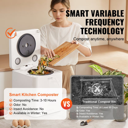 HQD-520 - 5L Electric Countertop Composter with Smart Controls and Safety Lock