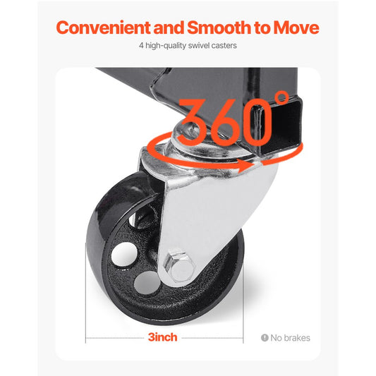 XXJD1500ZE - Heavy-Duty 750 lbs Engine Stand with 4 Casters & Adjustable Hooks