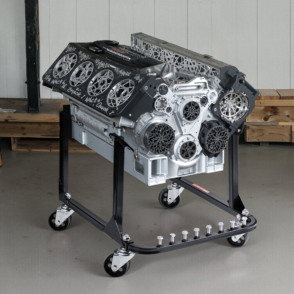 XXJD1500ZE - Heavy-Duty 750 lbs Engine Stand with 4 Casters & Adjustable Hooks