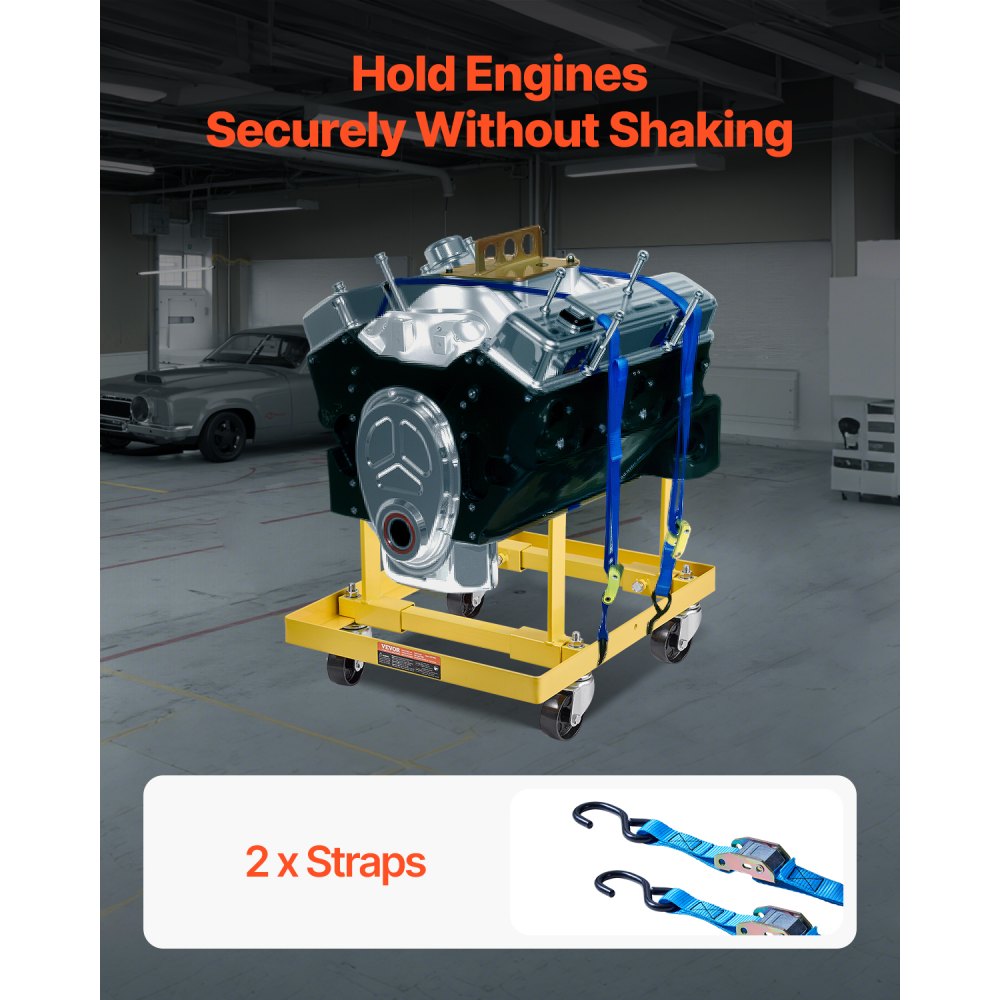 XXJD1500ZF - 750 lbs Heavy-Duty Engine Stand with 4 Swivel Casters