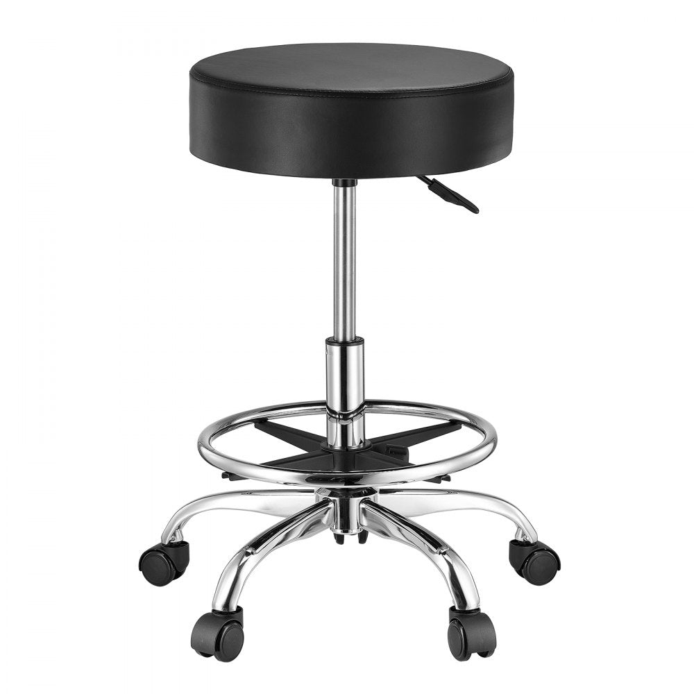 MST001-F - Comfortable 3.9" Cushion Rolling Stool with Hydraulic Lift