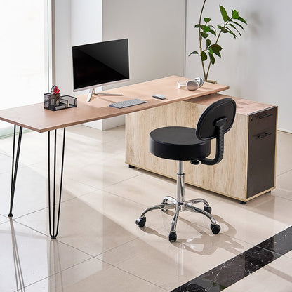 MST002 - 3.9" Cushioned Rolling Stool with Hydraulic Lift and 450 lbs Capacity