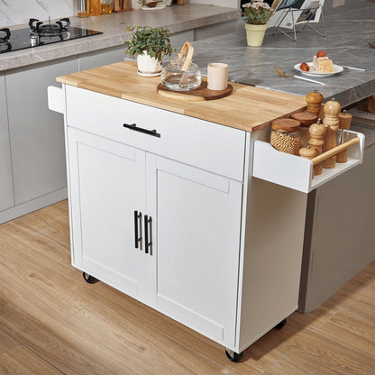 SR221264 - Versatile Kitchen Island Cart with Solid Wood Top, 35.43" x 11.42"