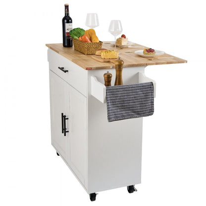 SR221264 - Versatile Kitchen Island Cart with Solid Wood Top, 35.43" x 11.42"