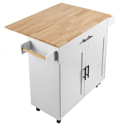 SR221264 - Versatile Kitchen Island Cart with Solid Wood Top, 35.43" x 11.42"