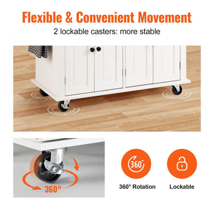 SR191276 - Elegant 35.4" VEVOR Kitchen Island Cart with Solid Wood Top