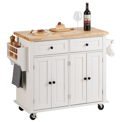 SR191276 - Elegant 35.4" VEVOR Kitchen Island Cart with Solid Wood Top