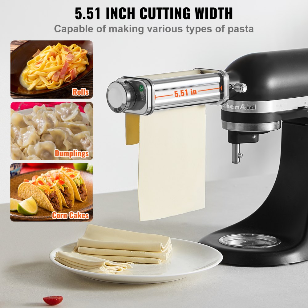 ZA-NTK92 - Versatile Stainless Steel Pasta Roller for KitchenAid Mixer