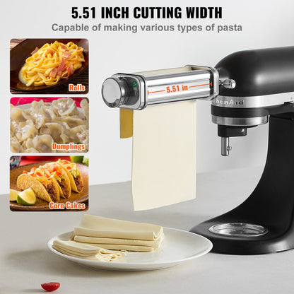 ZA-NTK92 - Versatile Stainless Steel Pasta Roller for KitchenAid Mixer