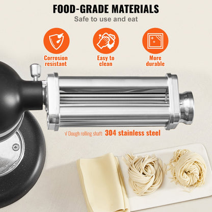 ZA-NTK92 - Versatile Stainless Steel Pasta Roller for KitchenAid Mixer