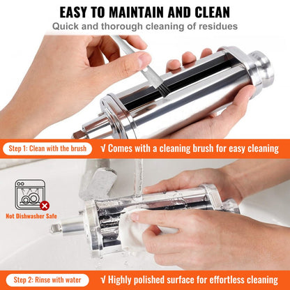 ZA-NTK16 - Stainless Steel Pasta Roller with 8 Settings for KitchenAid Mixers