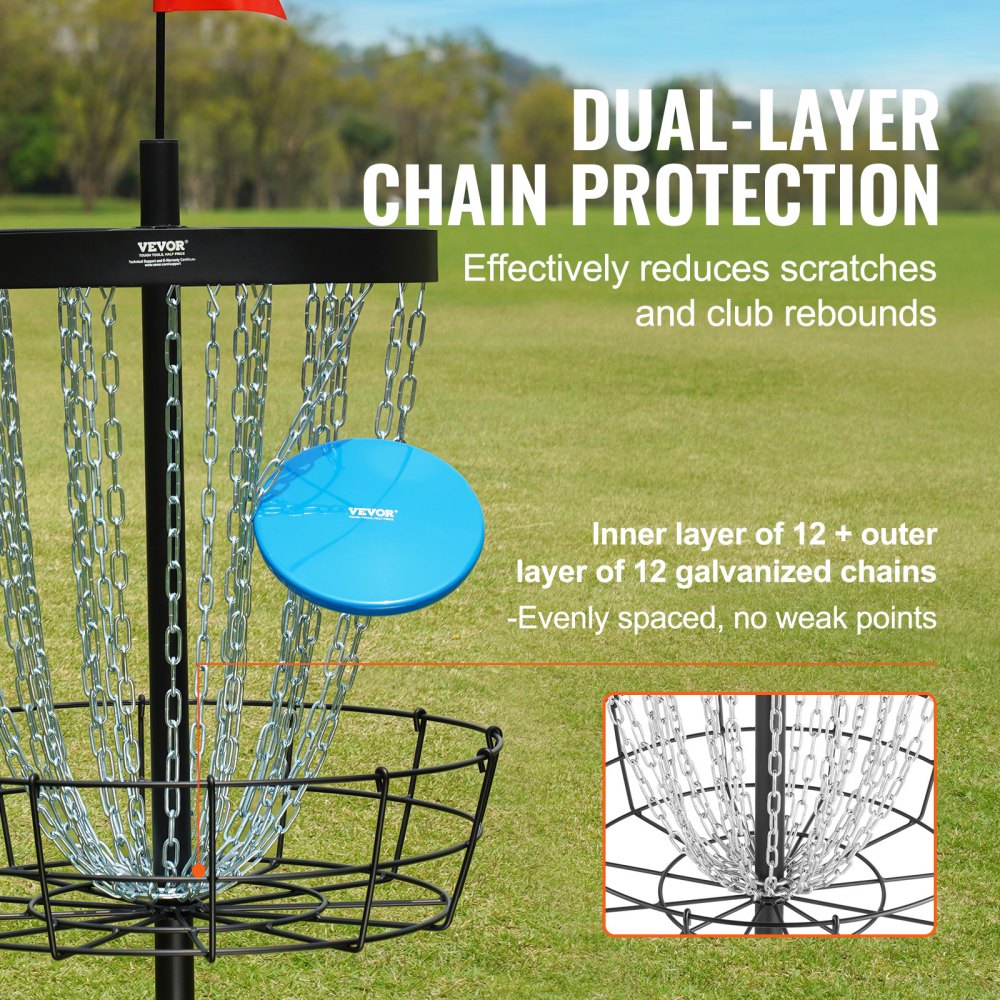GL8002 - Durable Steel Disc Golf Basket, Easy Setup and Transport