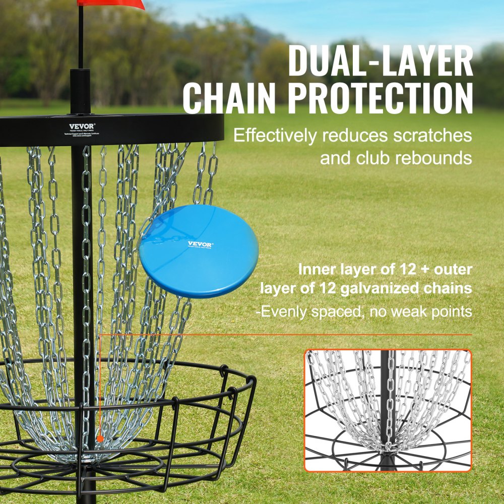GL8001 - Regulation-Sized Disc Golf Basket for Indoor & Outdoor Practice