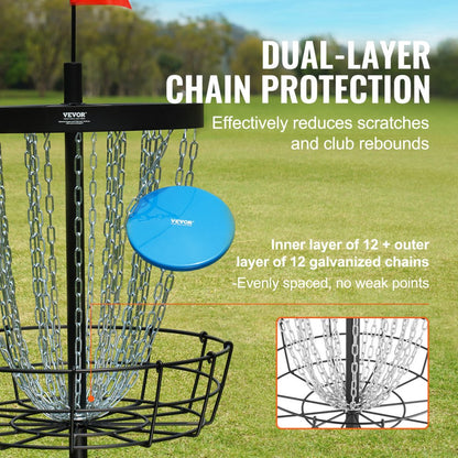 GL8001 - Regulation-Sized Disc Golf Basket for Indoor & Outdoor Practice