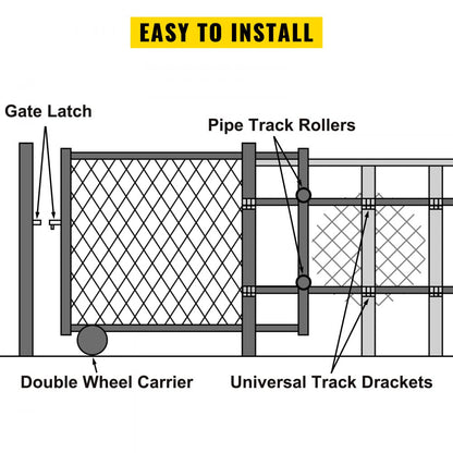 010654711369 - Premium Stainless Steel Rolling Gate Hardware Kit