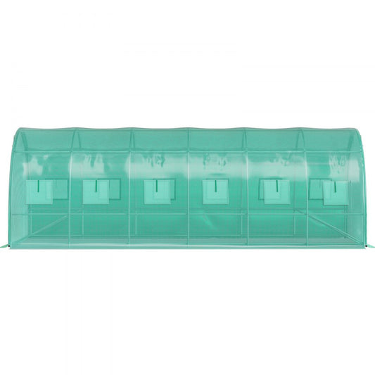 VV-TG-12107GREEN - Sturdy 3-Beam Tunnel Greenhouse for Optimal Plant Growth