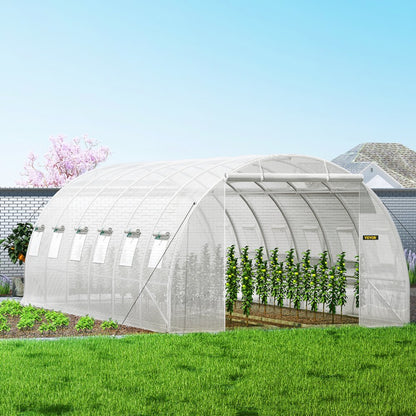 VV-TG-12107WHITE - 20x10ft Portable Greenhouse with Galvanized Steel Structure