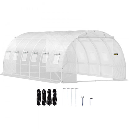 VV-TG-12107WHITE - 20x10ft Portable Greenhouse with Galvanized Steel Structure